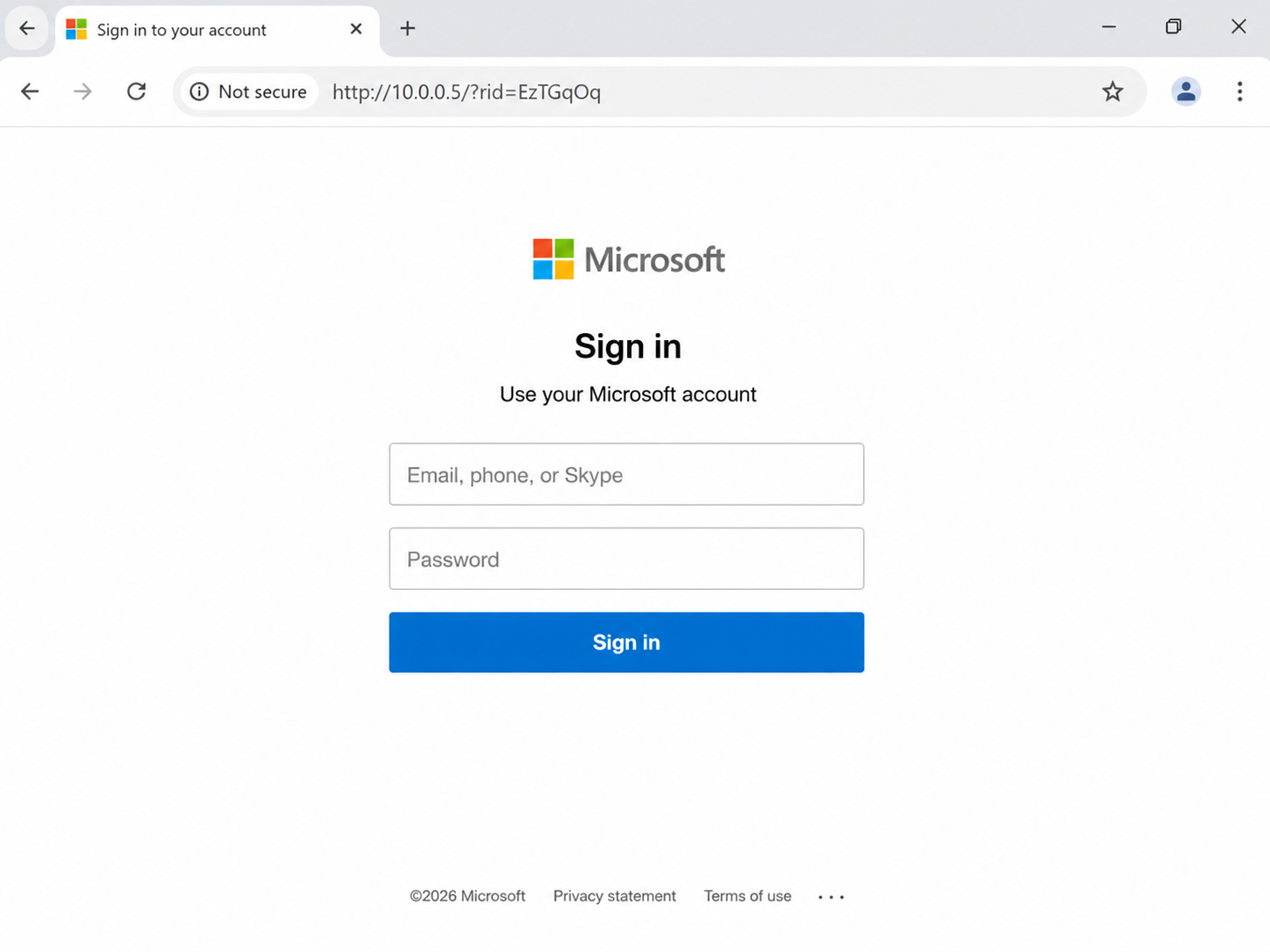 Fake M365 Login Page